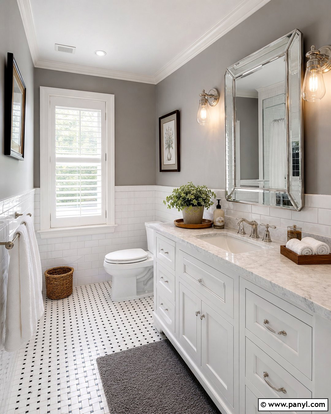 Gray Bathroom Walls With White Subway Tile - 30 gray bathroom walls