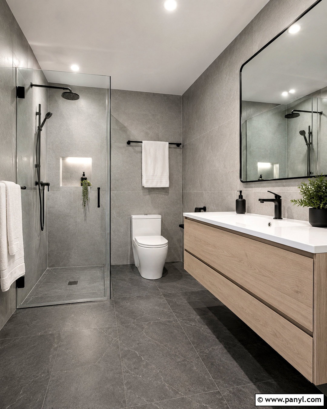 Gray Bathroom With Black Fixtures - 20 modern gray bathroom ideas