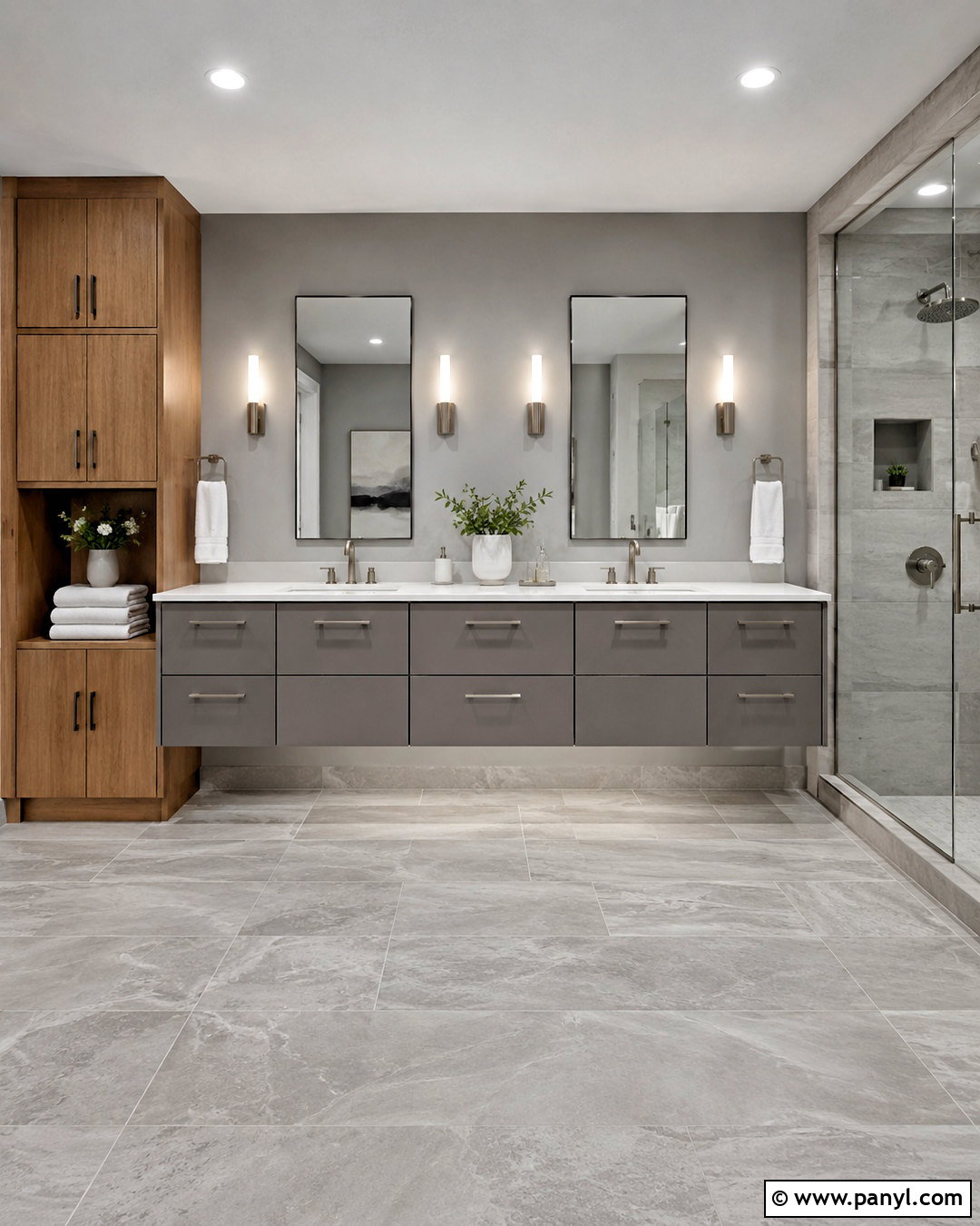 Gray Bathroom With Double Vanity - 20 modern gray bathroom ideas