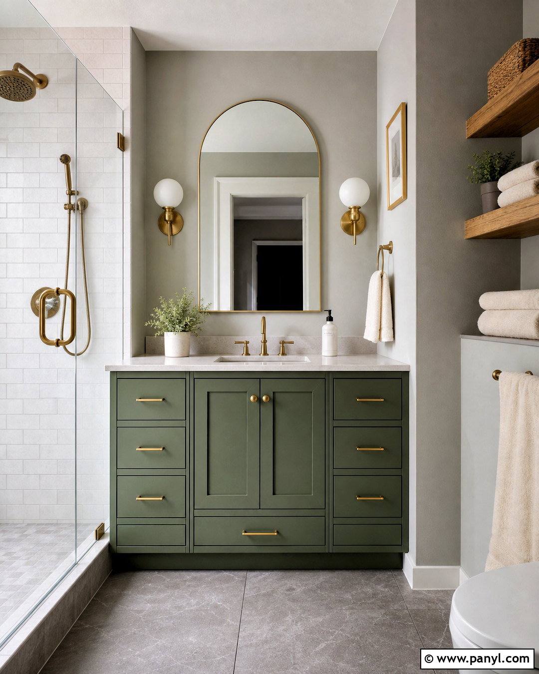 Gray Bathroom With Green Vanity - 20 gray and green bathroom ideas