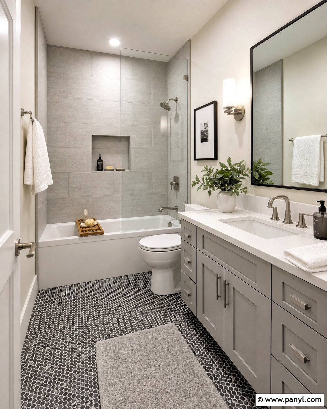Gray Bathroom With Tub Shower - 20 small gray bathroom ideas