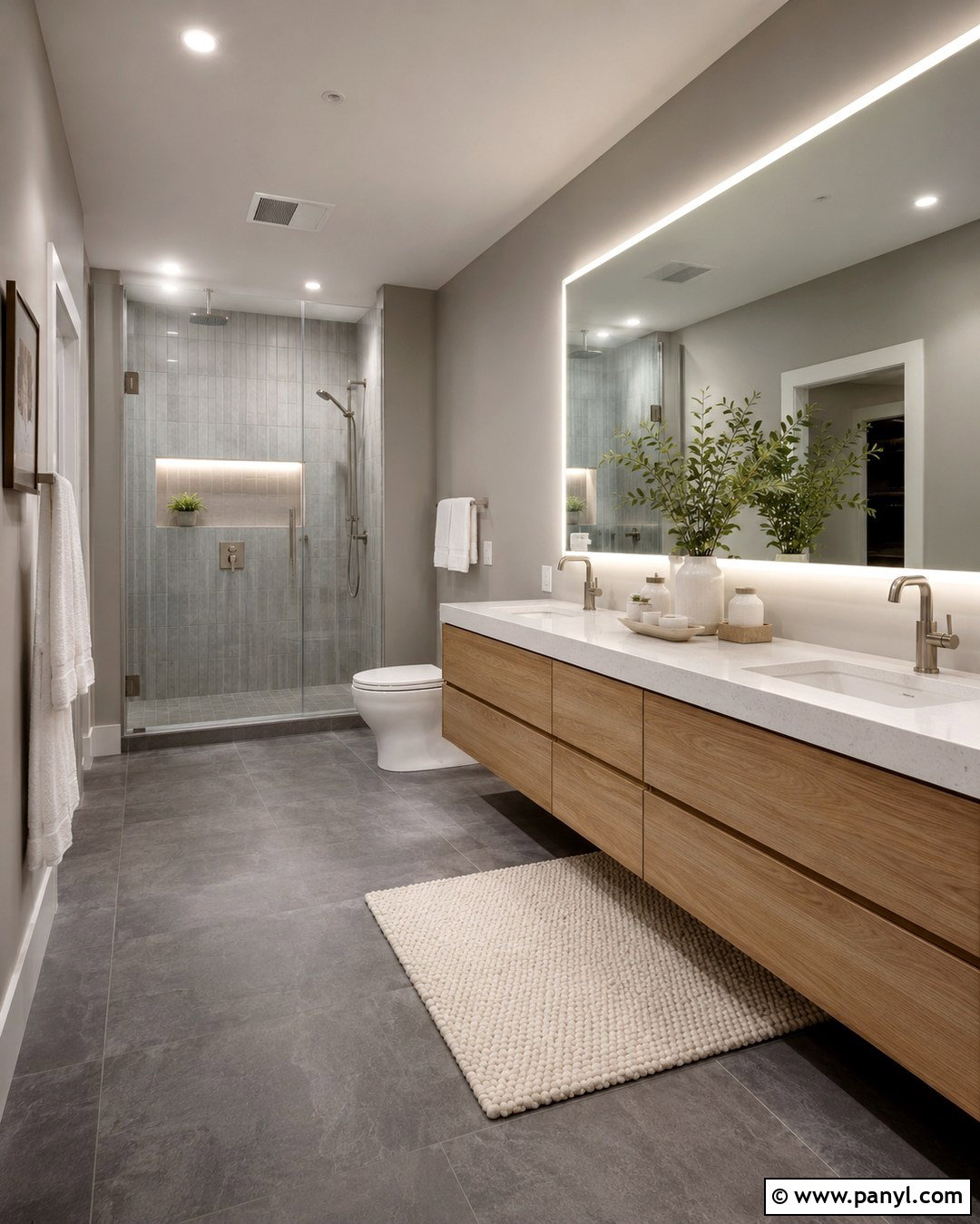 Gray Bathroom - 20 Gray Walls Gray Floors