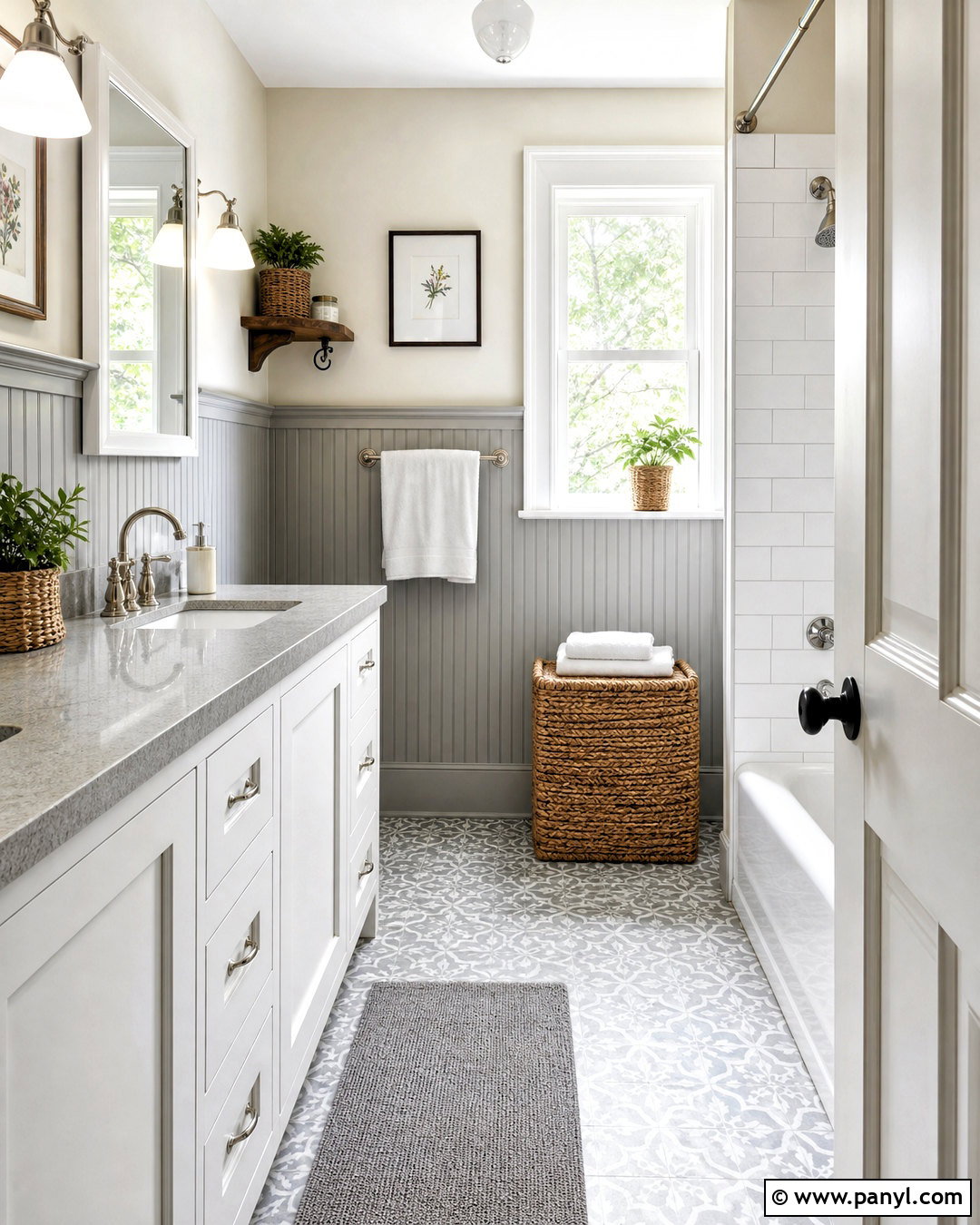 Gray Beadboard And White Bathroom - 20 grey and white bathroom ideas