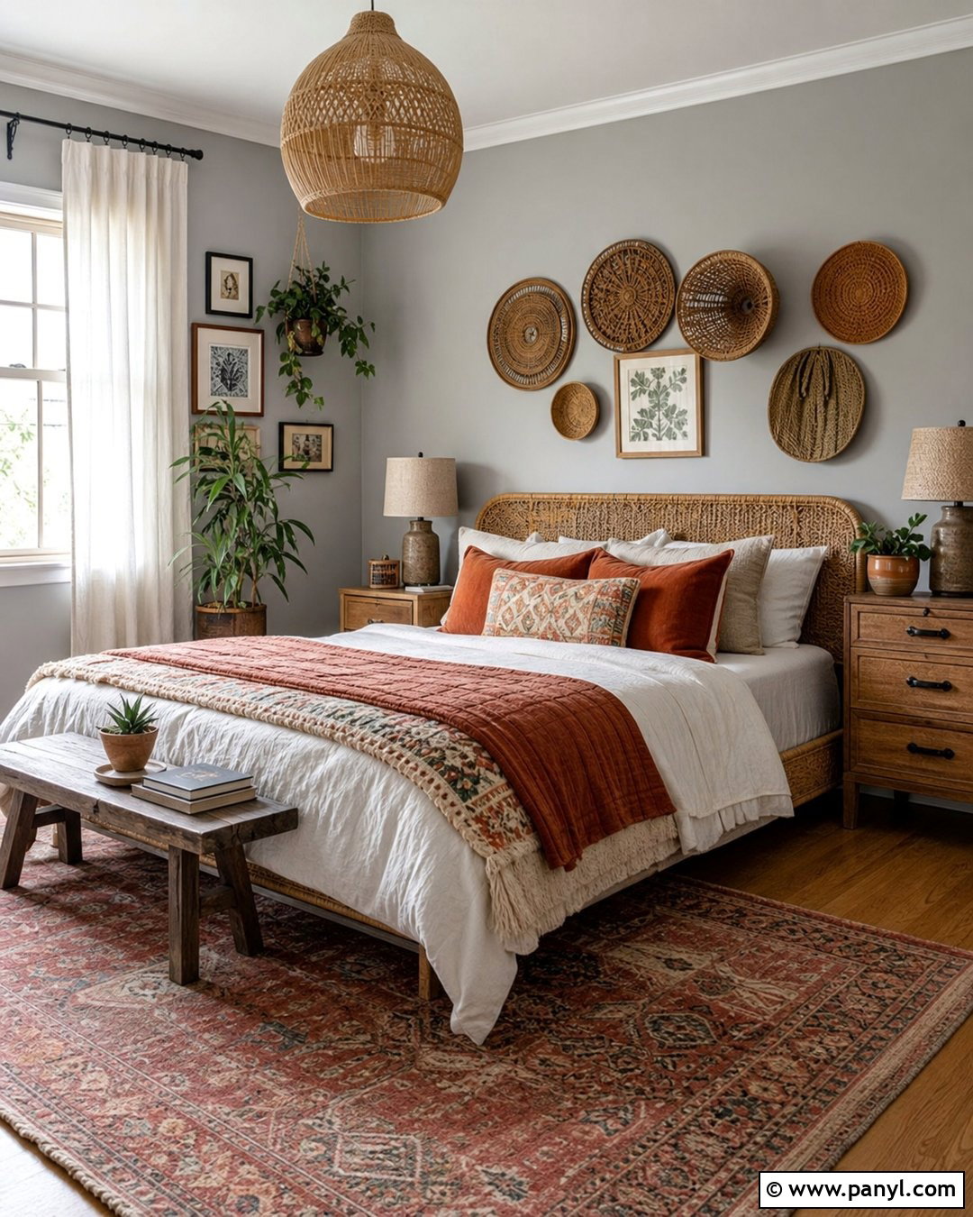 Gray Bedroom Walls With Boho Decor - 35 Gray Bedroom Walls