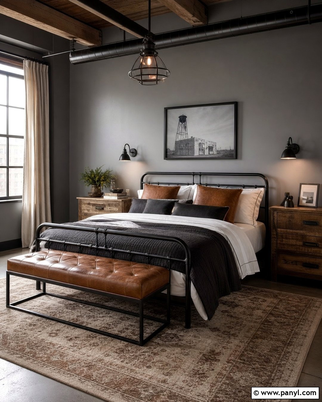 Gray Bedroom Walls With Industrial Decor - 35 Gray Bedroom Walls