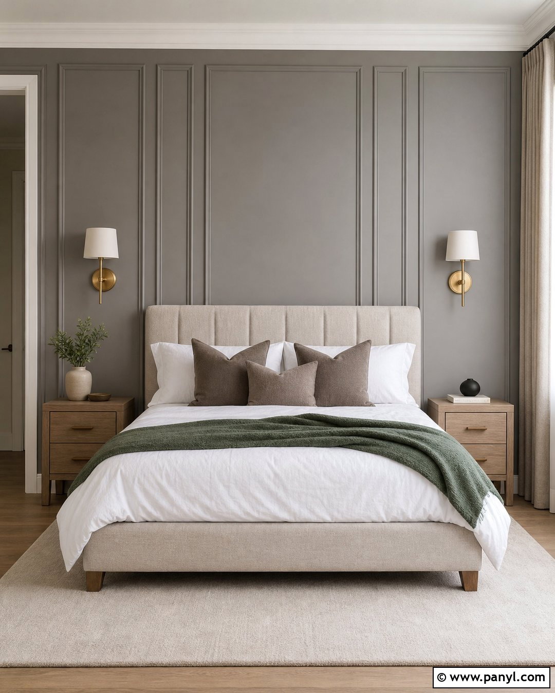 Gray Bedroom Walls With Textured Paneling - 35 Gray Bedroom Walls