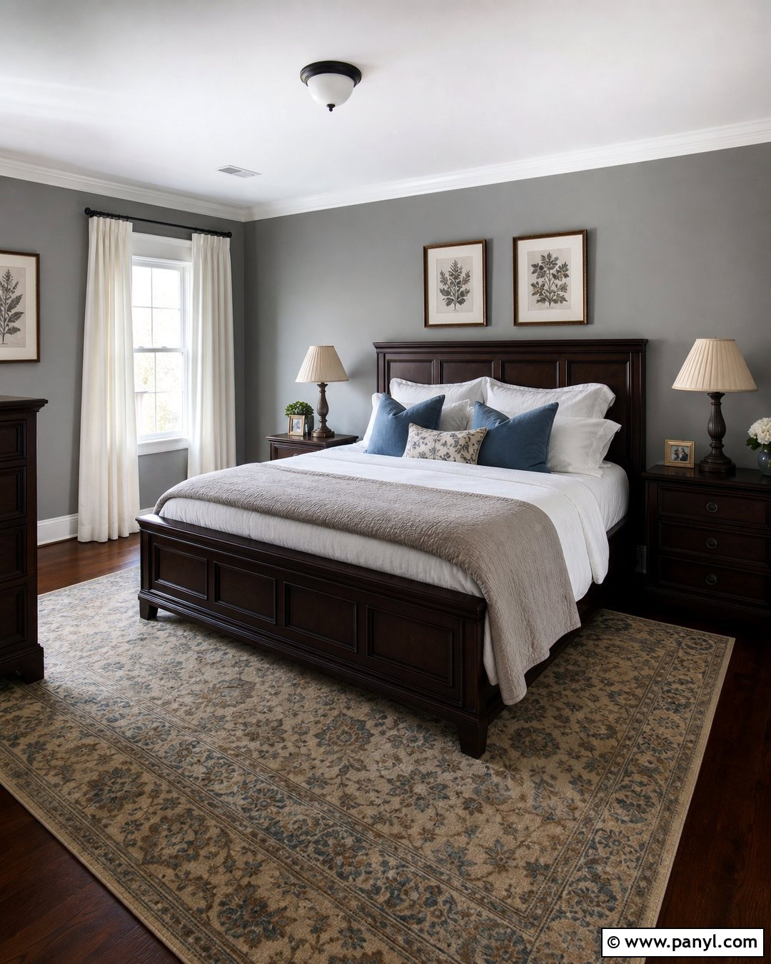 Gray Bedroom Walls With Traditional Furniture - 35 Gray Bedroom Walls