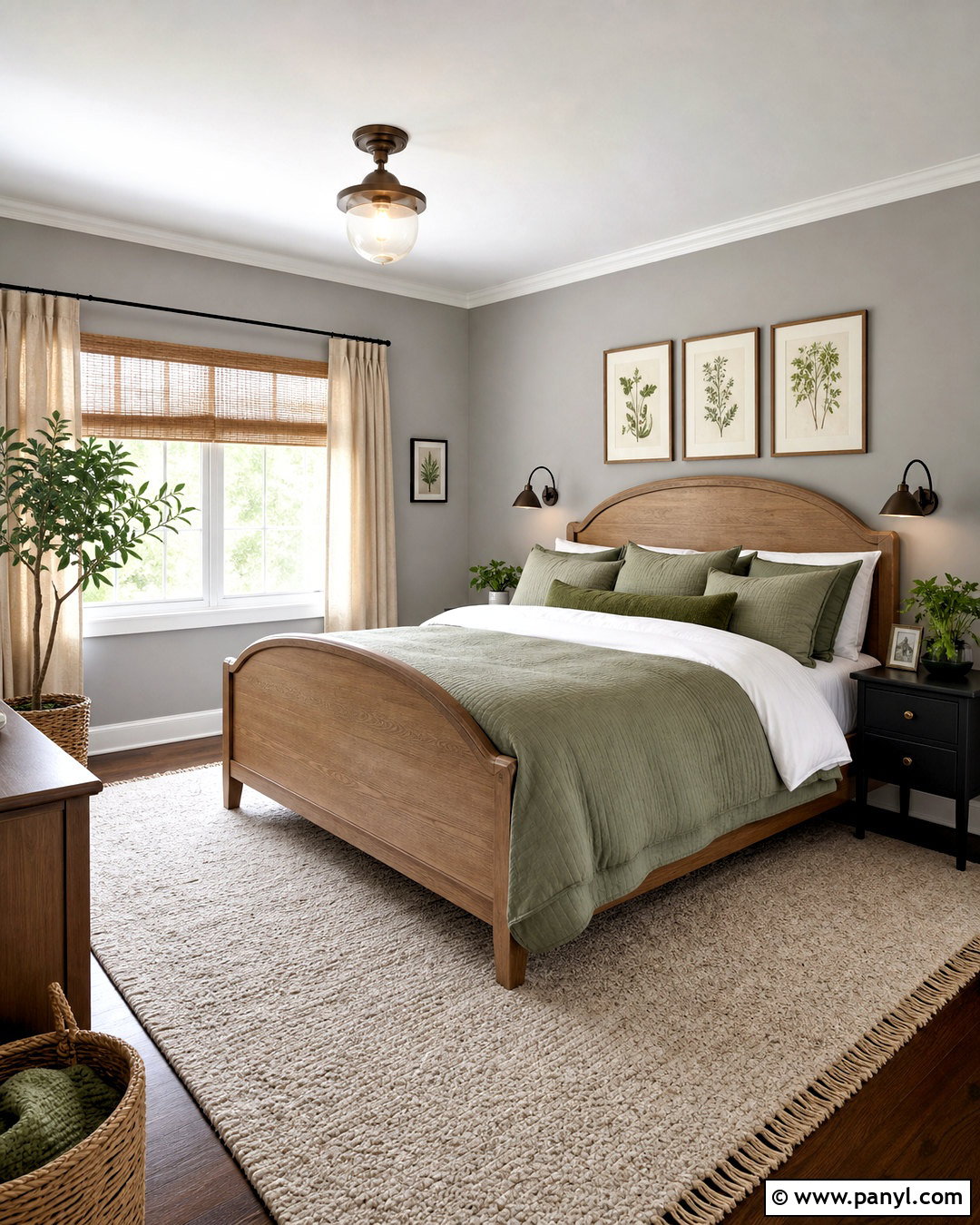 Gray Bedroom With Sage Green Decor - 20 gray walls bedroom ideas