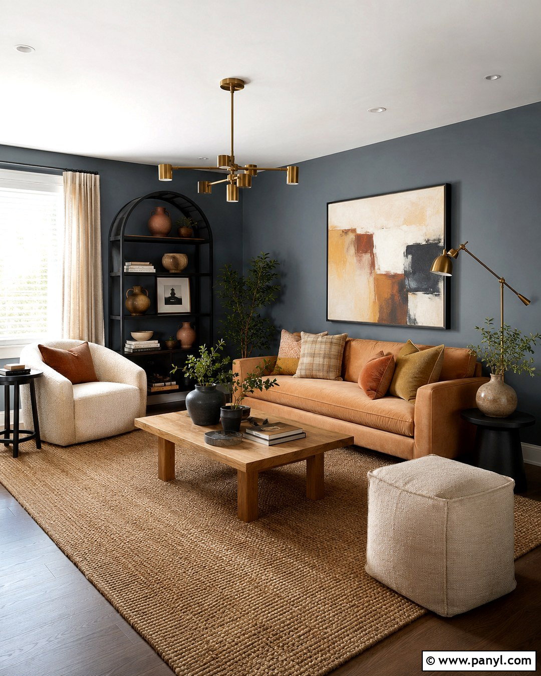 Gray Blue Accent Wall With Warm Neutral Decor - 20 Gray Blue Accent Wall Ideas