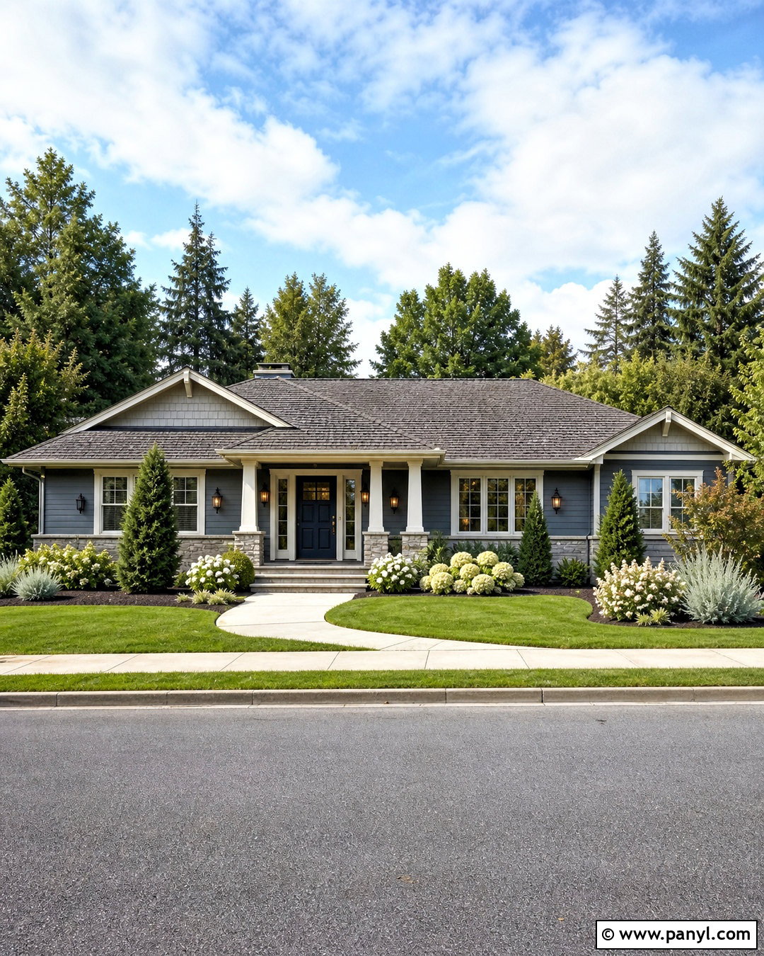 Gray Blue Exterior With Cream Trim - 20 outdoor wall painting ideas exterior colors