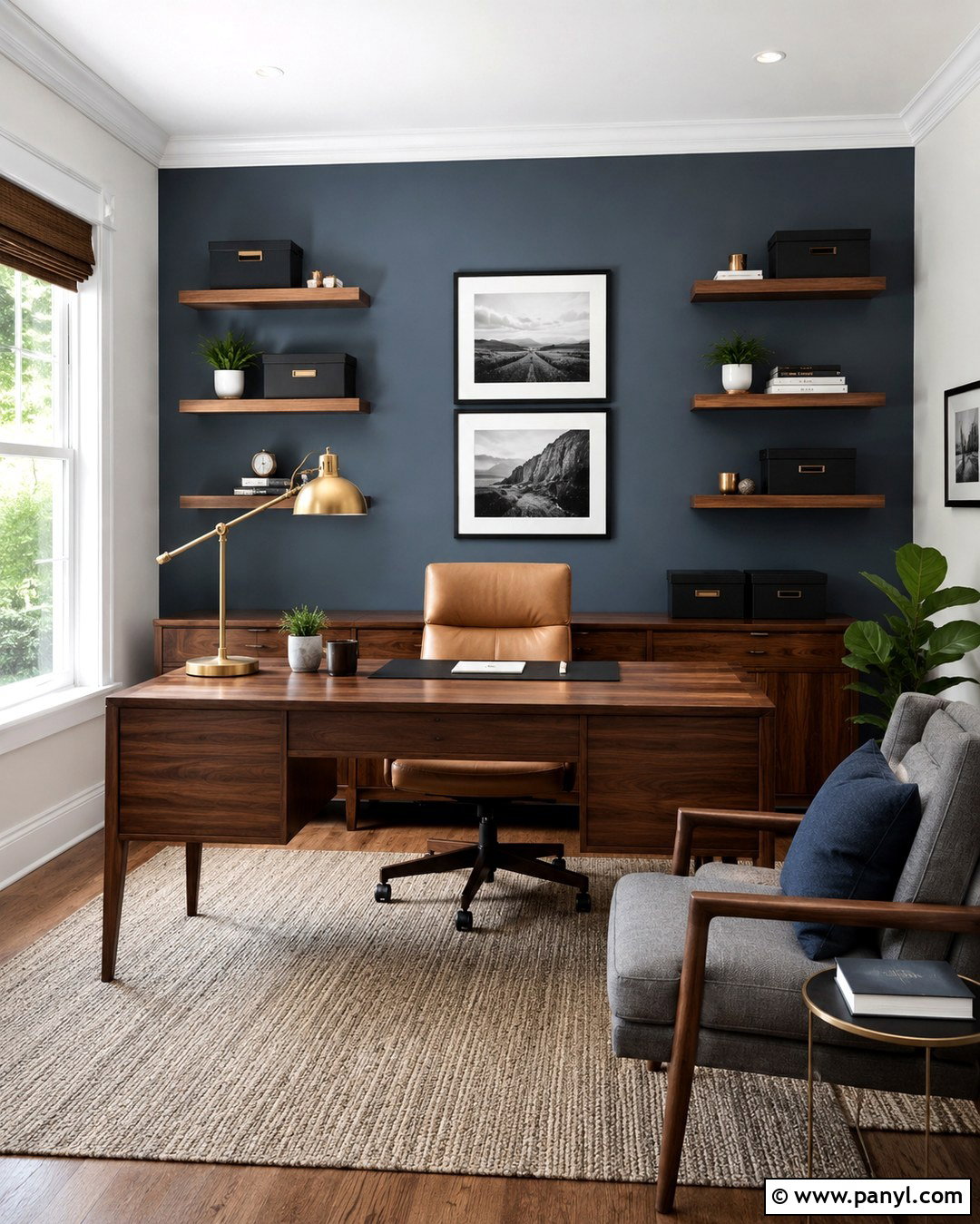 Gray Blue Home Office Accent Wall - 20 Gray Blue Accent Wall Ideas