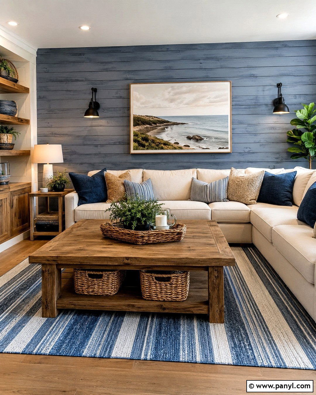 Gray Blue Shiplap Accent Wall - 20 Gray Blue Accent Wall Ideas