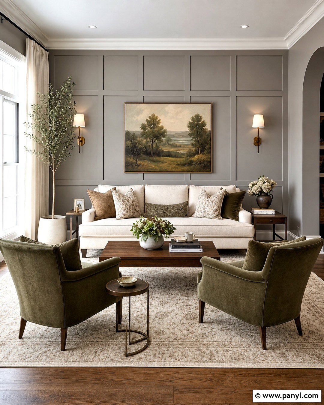 Gray Board And Batten Accent Wall - 20 accent wall gray living room ideas