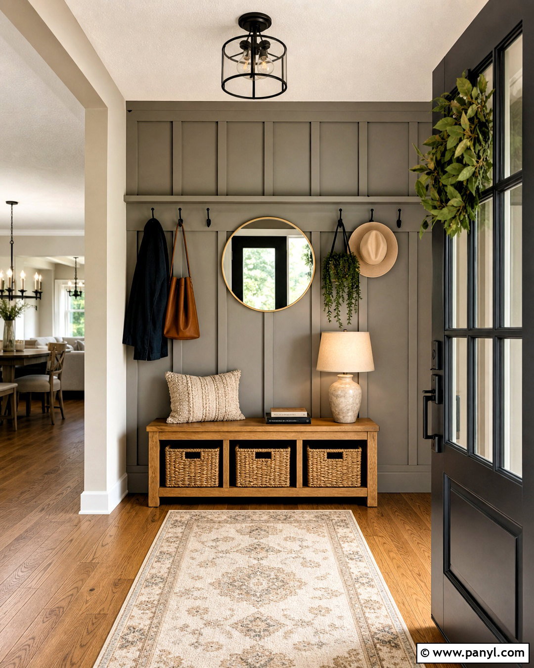 Gray Board And Batten Entryway Wall - 20 gray accent wall ideas