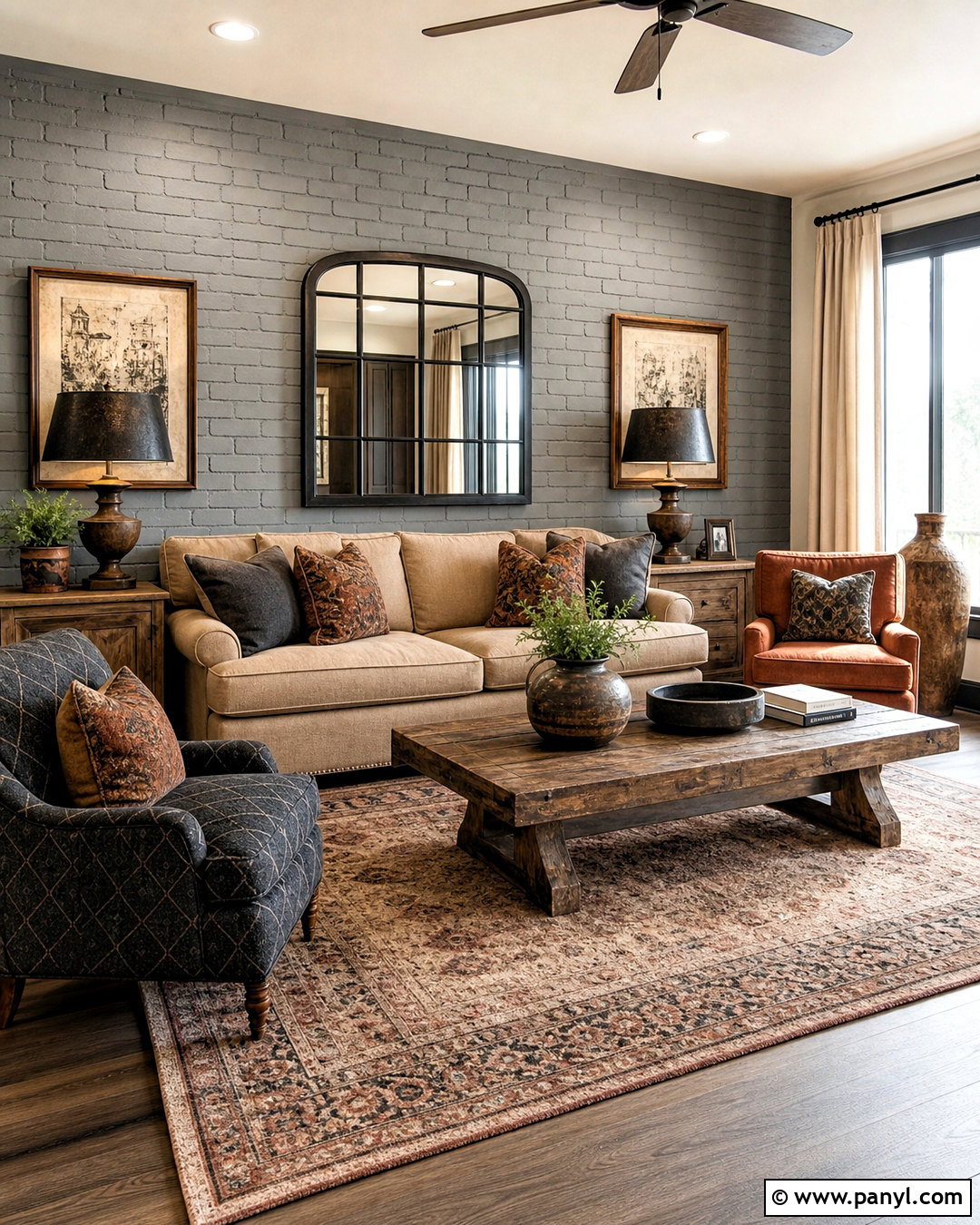Gray Brick Accent Wall - 20 accent wall gray living room ideas