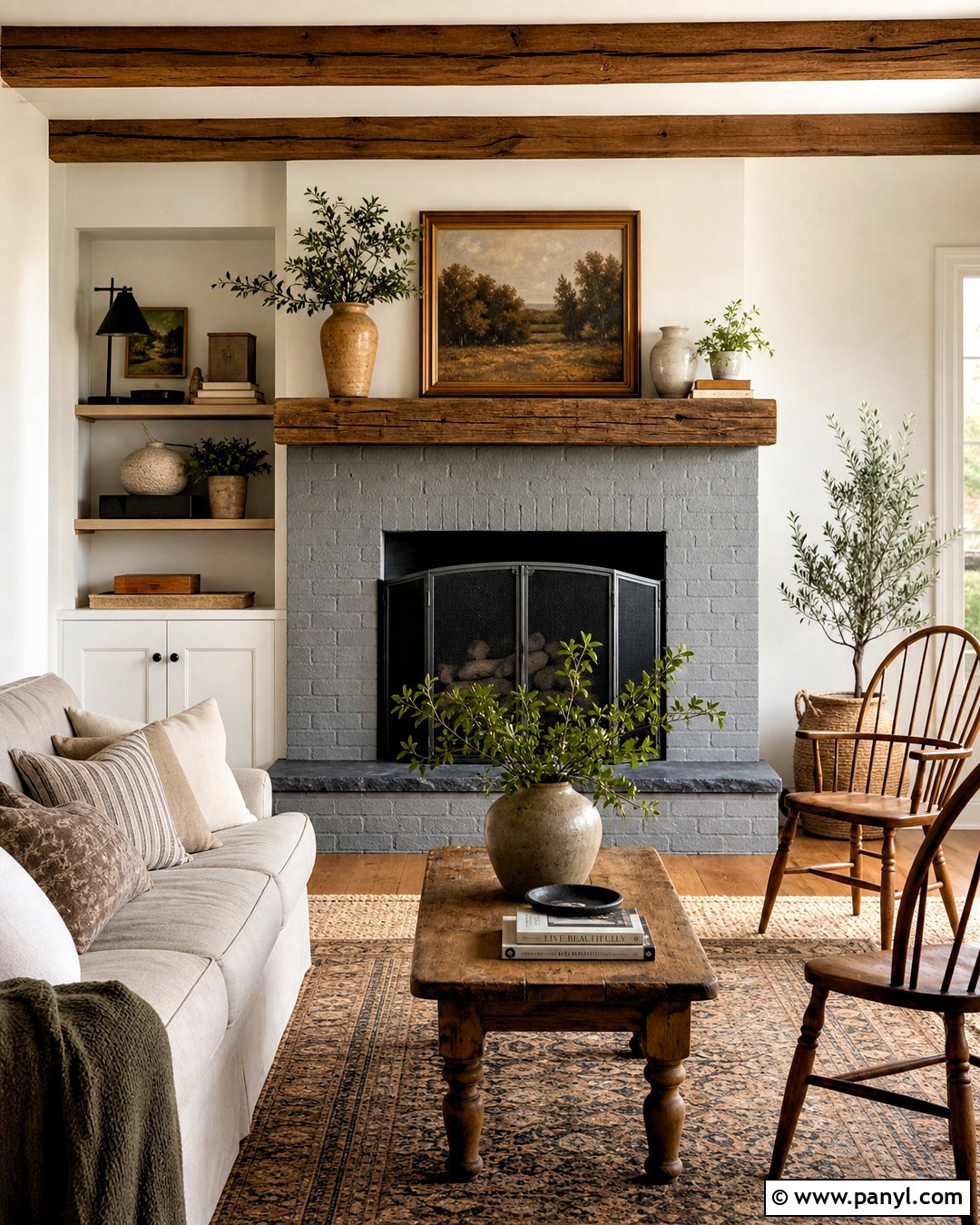 Gray Brick Fireplace With Farmhouse Decor - 20 gray fireplace brick painted ideas