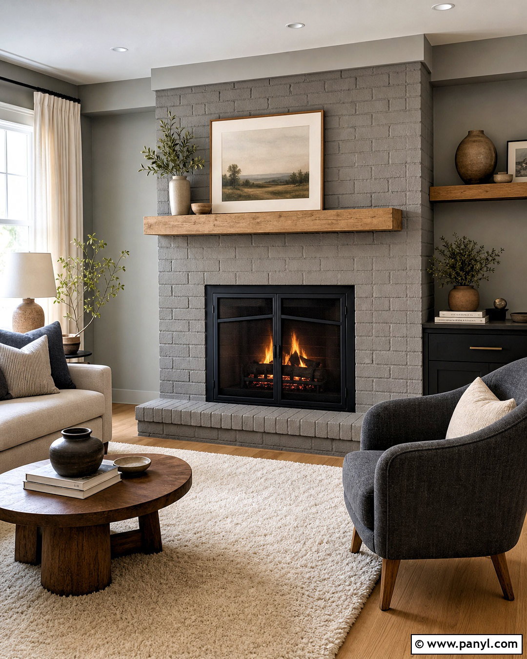 Gray Brick Fireplace With Gray Walls - 20 gray fireplace brick painted ideas