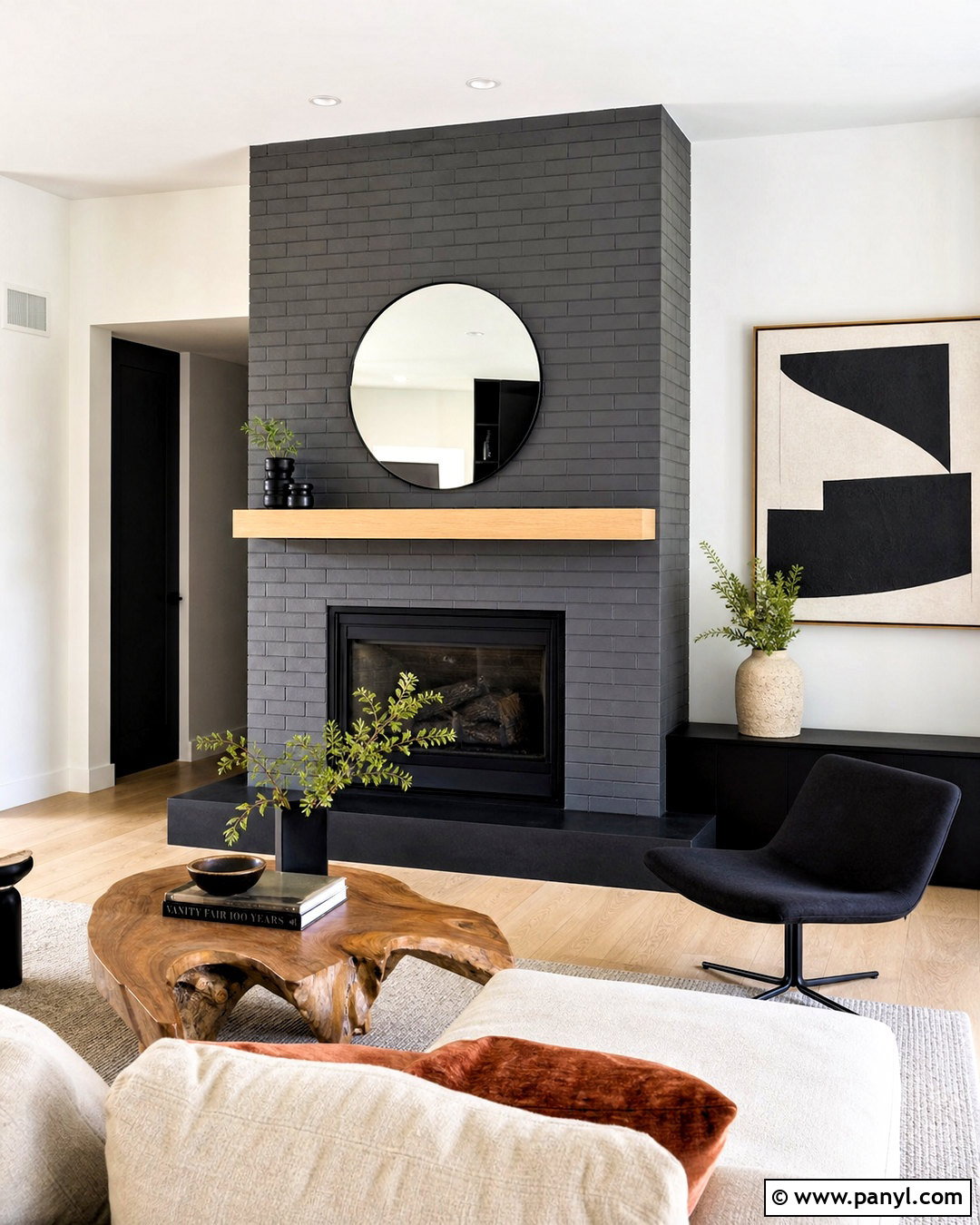Gray Brick Fireplace With Modern Decor - 20 gray fireplace brick painted ideas