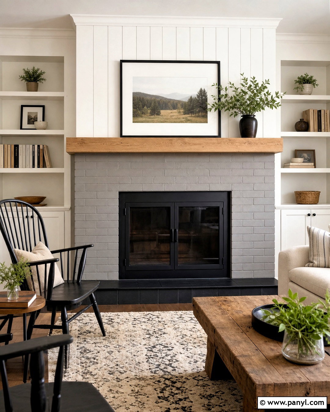 Gray Brick Fireplace With Shiplap - 20 gray fireplace brick painted ideas
