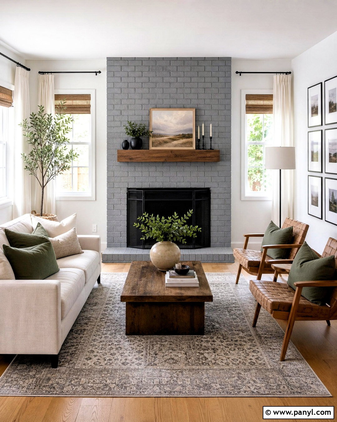 Gray Brick Fireplace With White Walls - 20 gray fireplace brick painted ideas