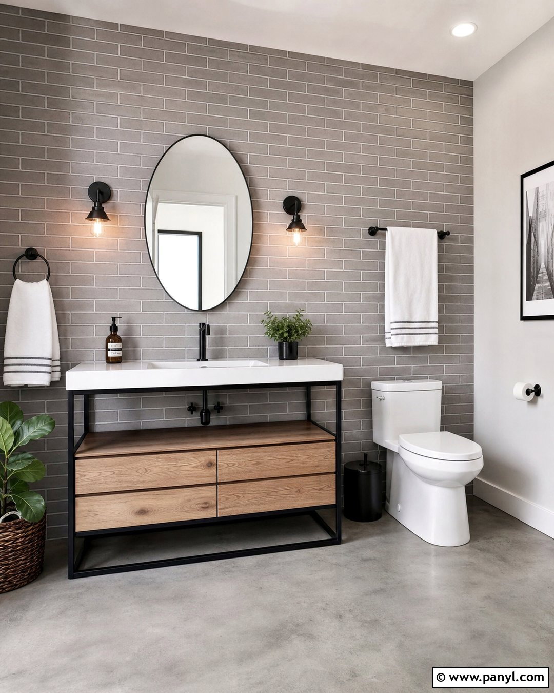 Gray Brick Tile Bathroom Wall - 20 Gray Textured Bathroom Walls