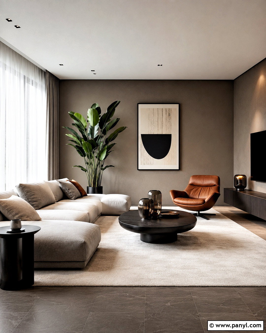 Gray Brown Living Room Walls With Modern Furniture - 20 brown living room walls