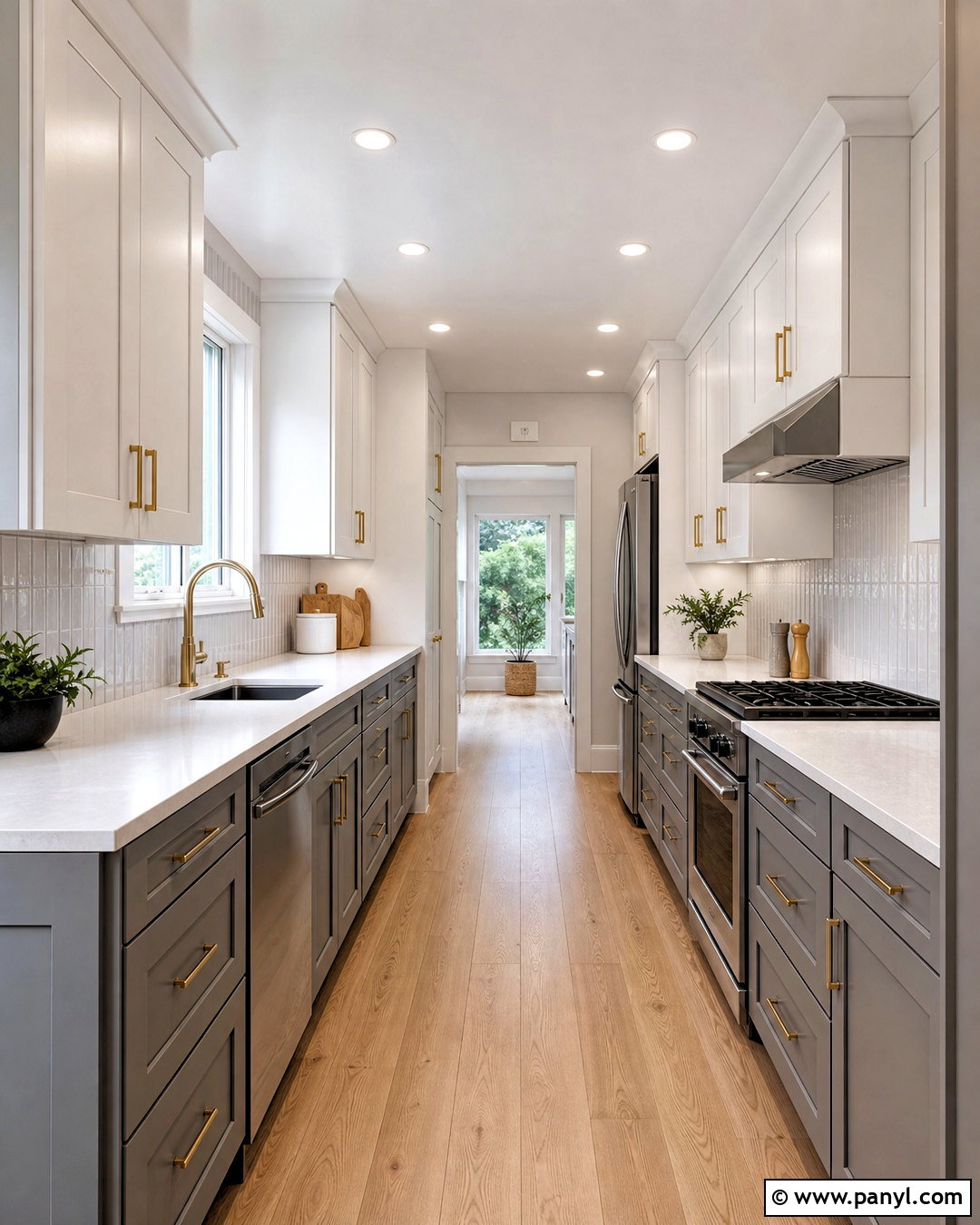 Gray Cabinets In A Galley Kitchen - 20 kitchens with gray cabinets