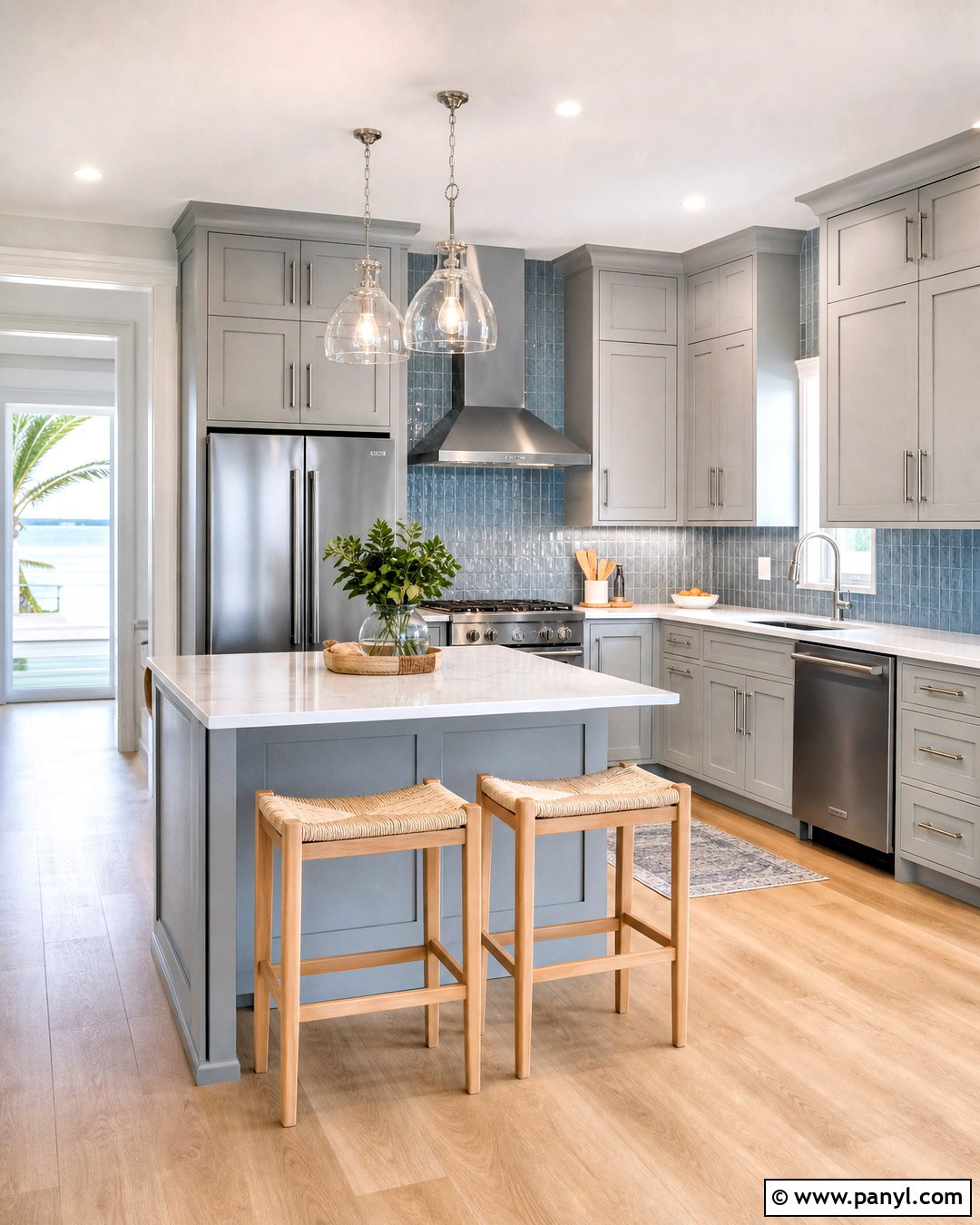 Gray Cabinets With Blue Tile - 20 kitchen ideas grey cabinets