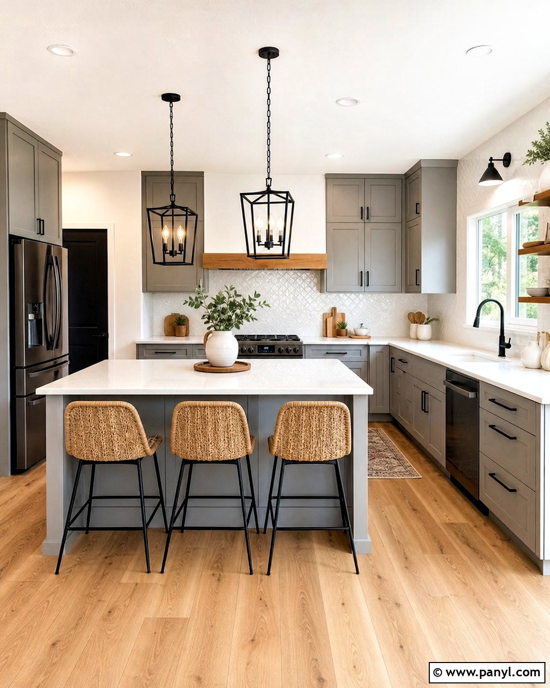 Gray Cabinets With Matte Black Hardware - 20 kitchens with gray cabinets