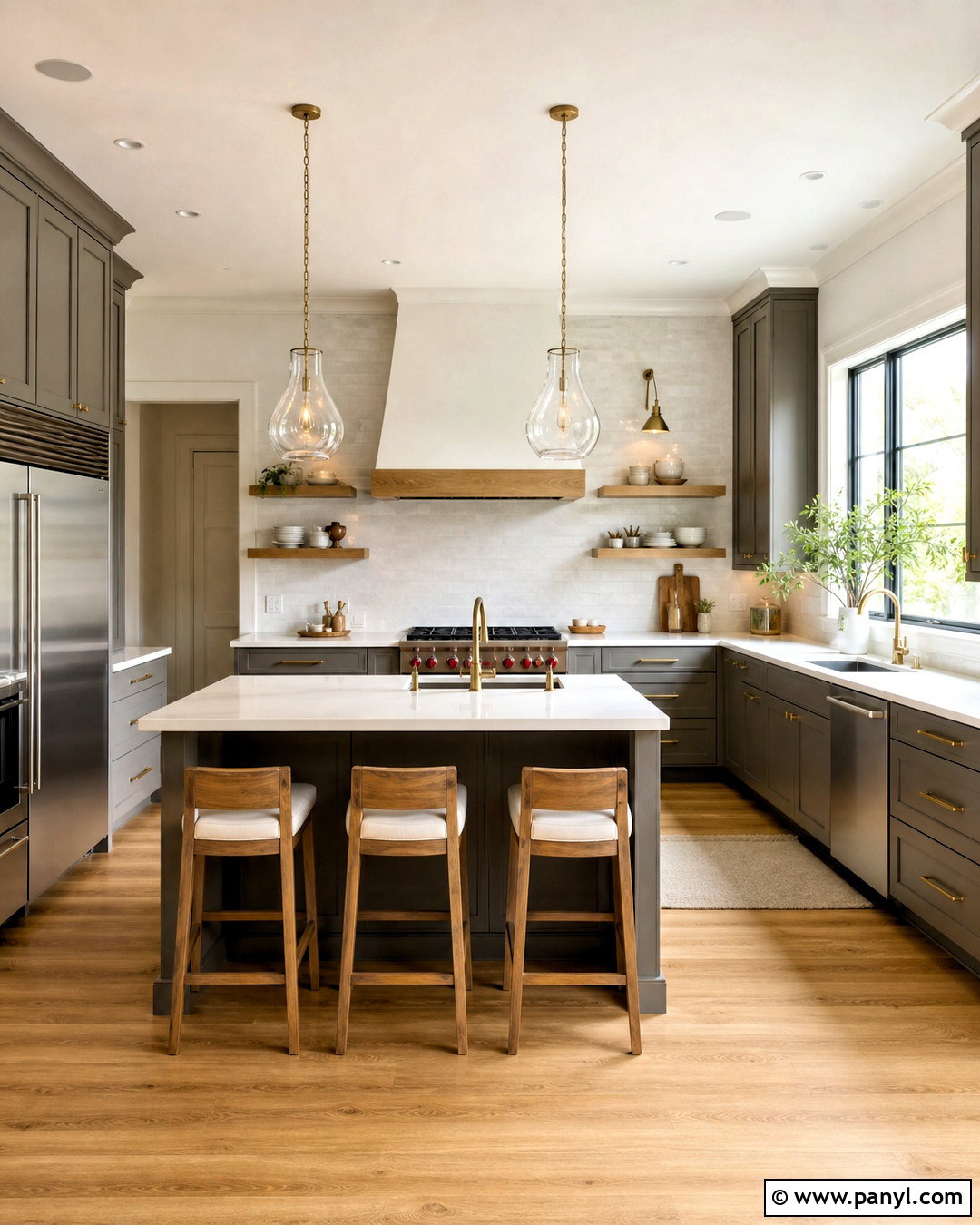 Gray Cabinets With Open Wood Shelves - 20 kitchen ideas grey cabinets