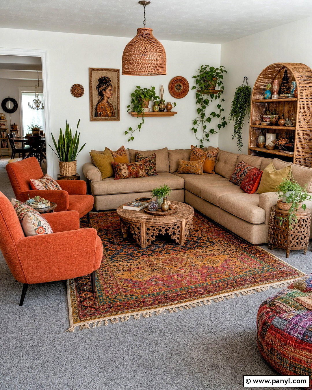 Gray Carpet Boho Living Room - 20 gray carpet living room ideas
