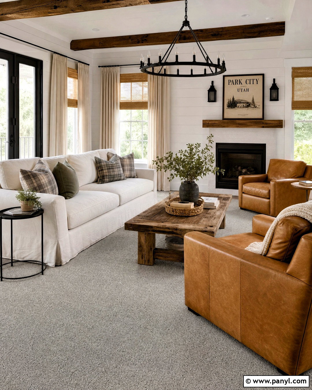 Gray Carpet Modern Farmhouse Living Room - 20 gray carpet living room ideas