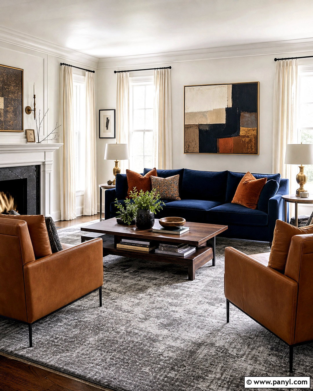Gray Carpet With Navy Blue Sofa - 20 gray carpet living room ideas