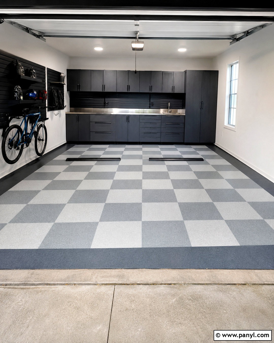 Gray Checkerboard Garage Floor - 20 painted garage floors