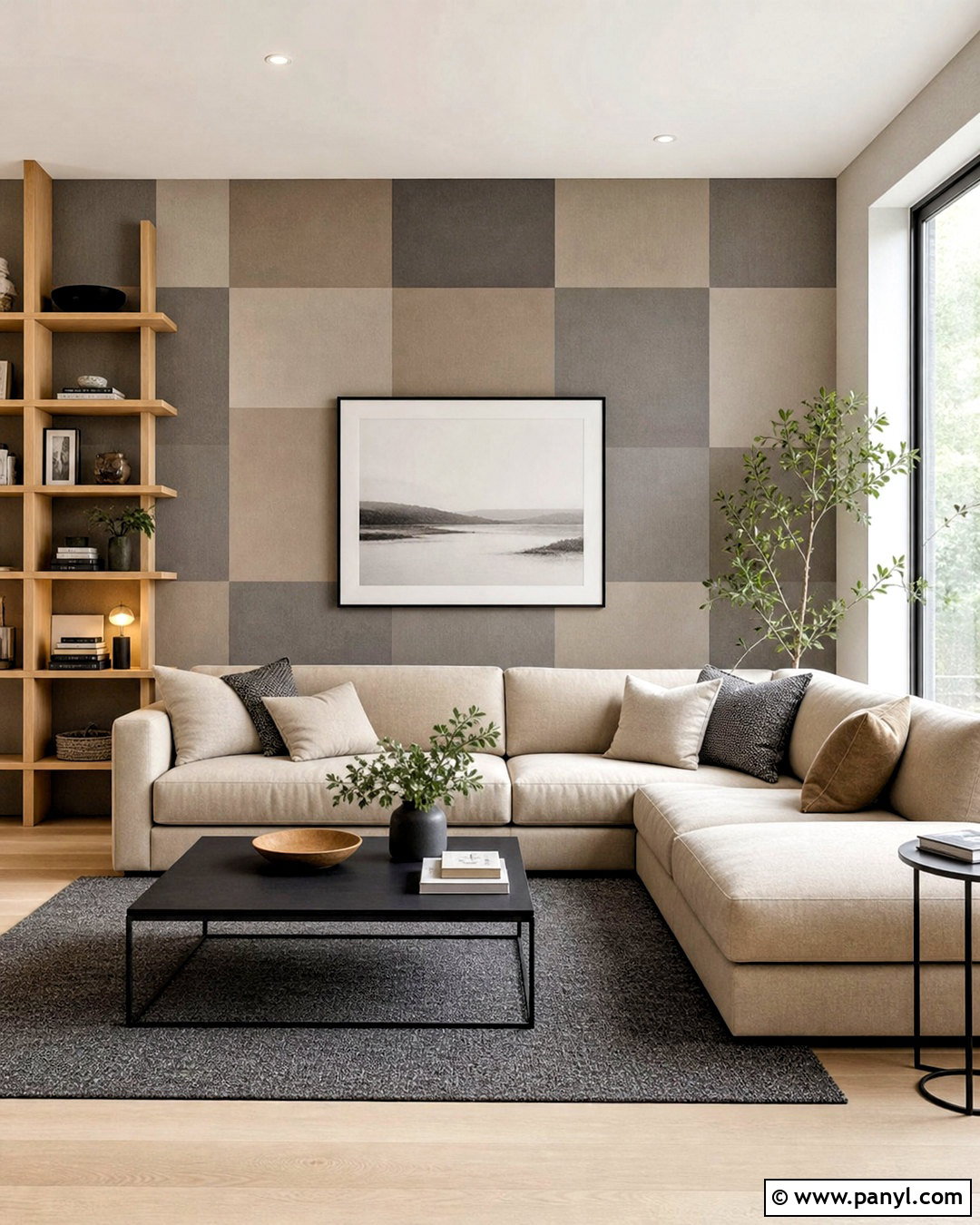 Gray Checkered Accent Wall - 20 checkered accent wall ideas