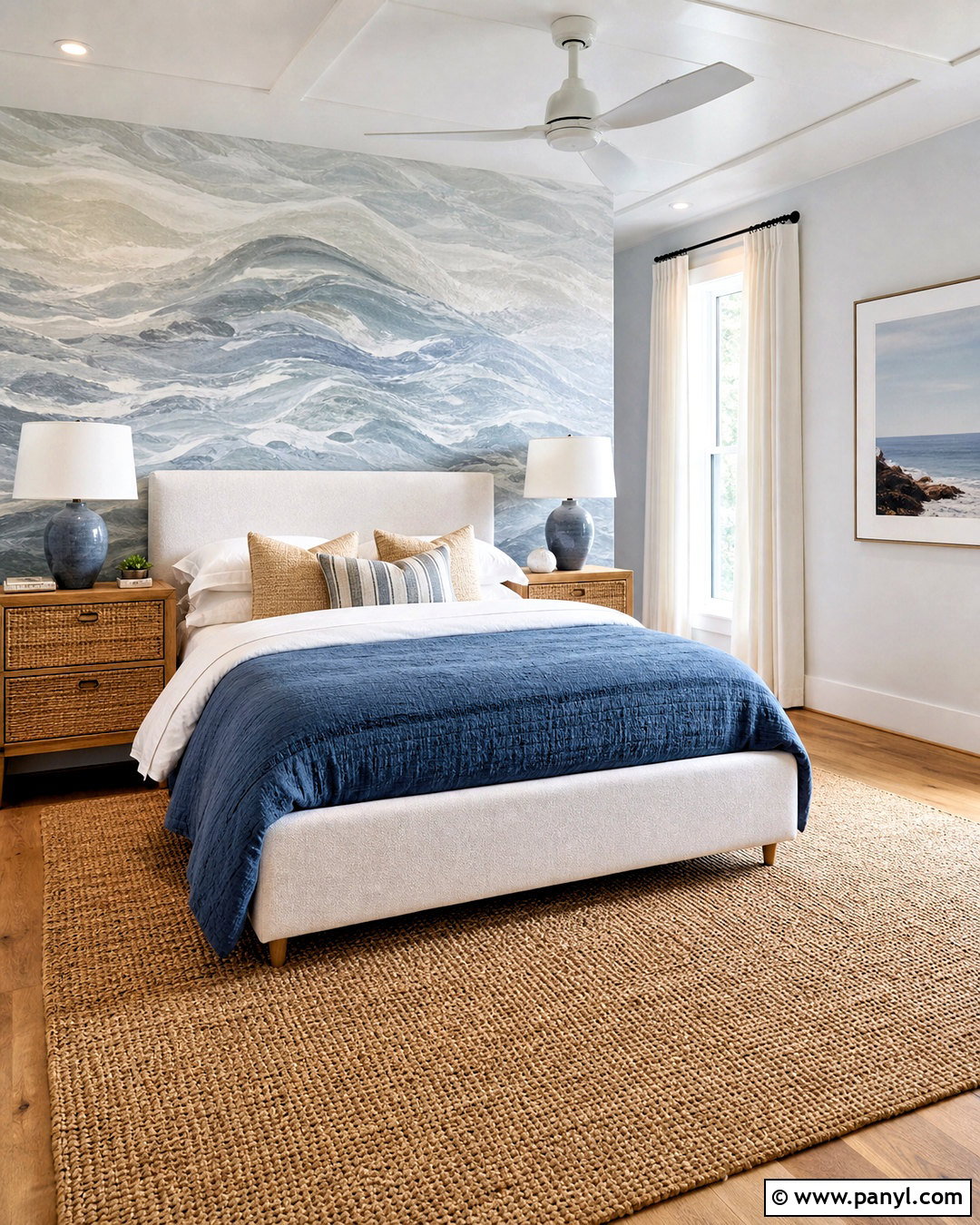 Gray Coastal Guest Room Wallpaper - 20 gray wallpaper ideas