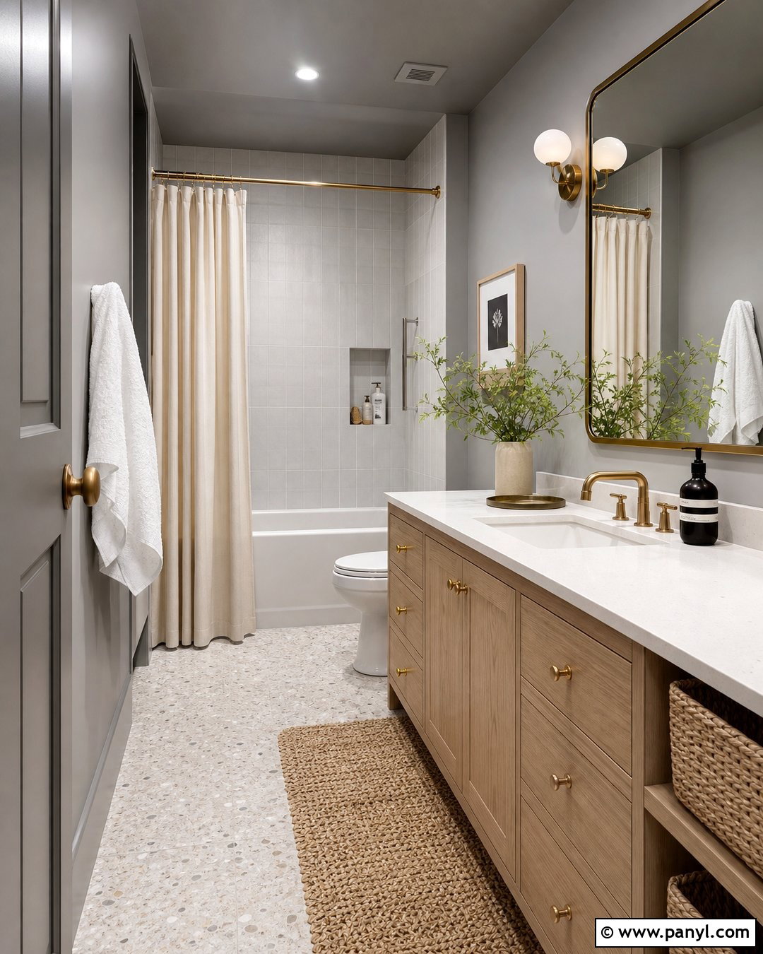 Gray Color Drenched Bathroom - 20 Gray Bathroom Wall Color Ideas