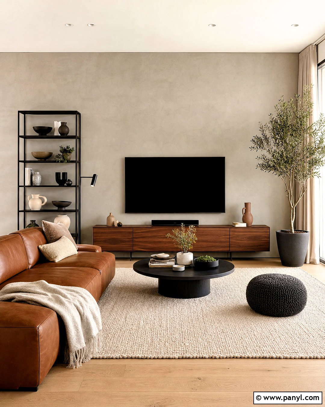 Gray Concrete Accent Wall - 20 accent wall gray living room ideas