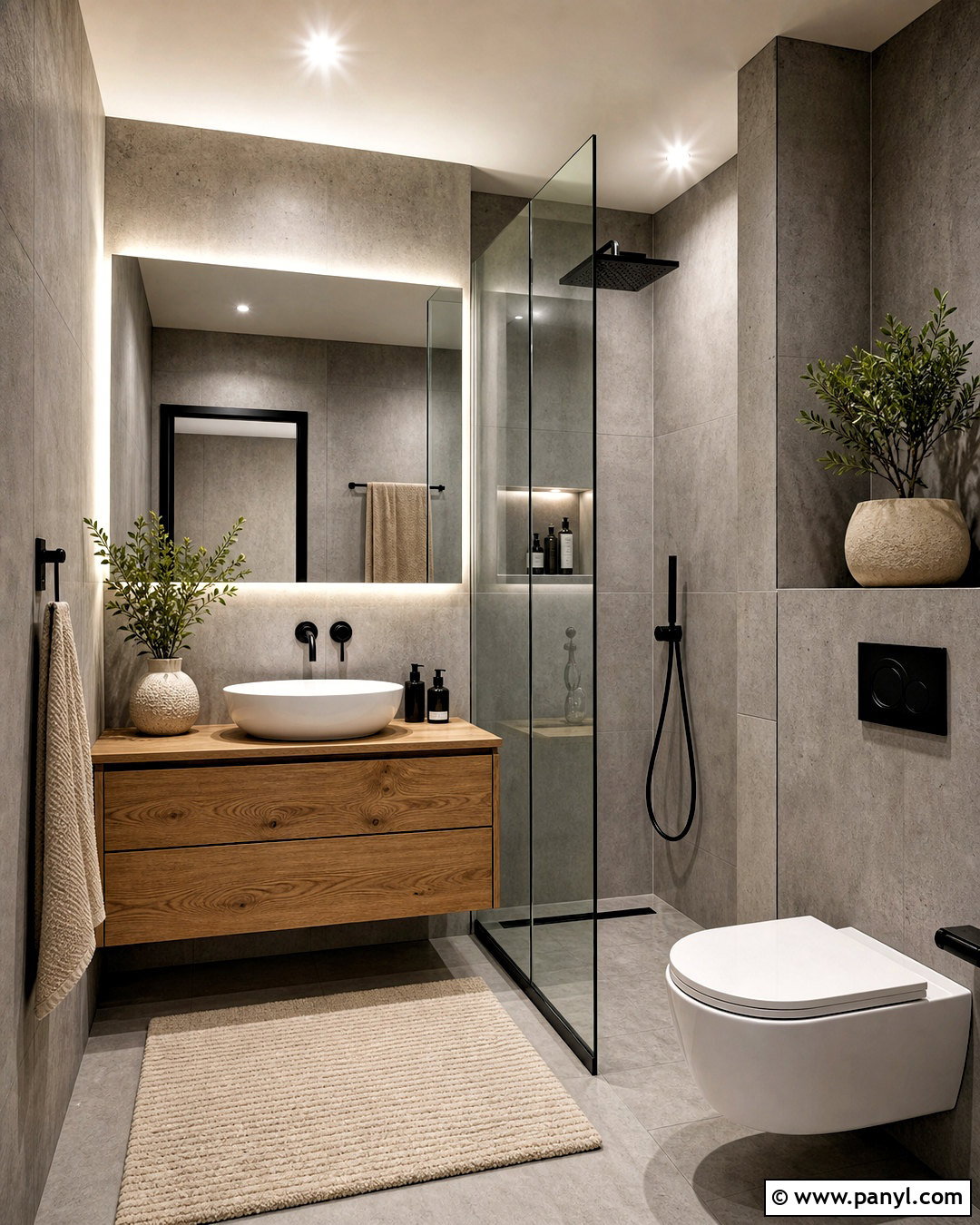 Gray Concrete Bathroom - 20 small gray bathroom ideas