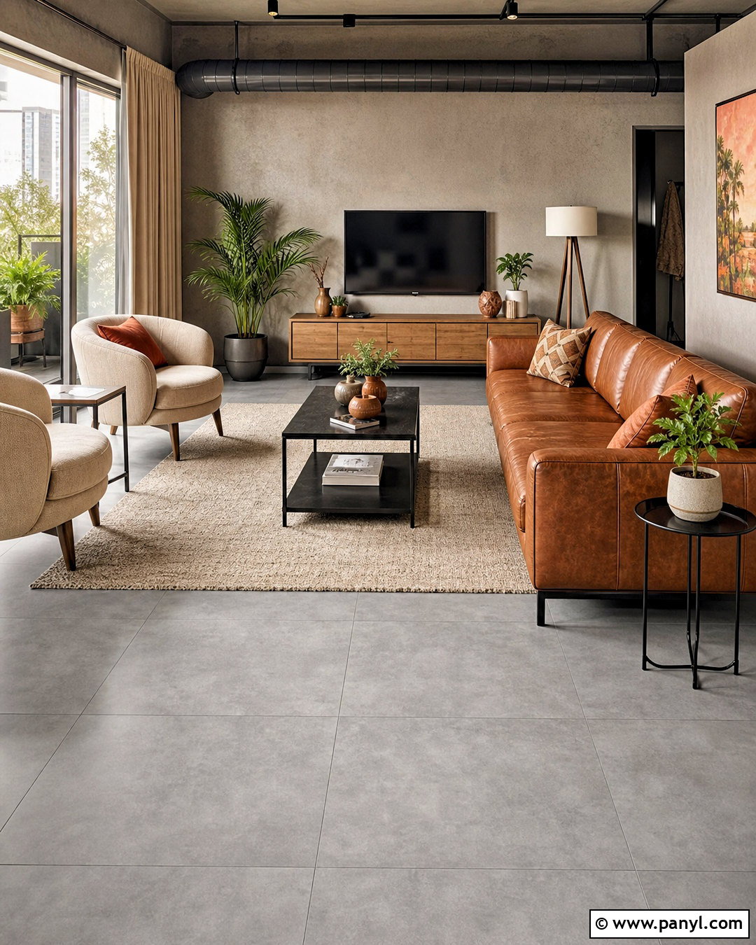 Gray Concrete Living Room Floor Tiles - 20 tiles for living room floor indian ideas
