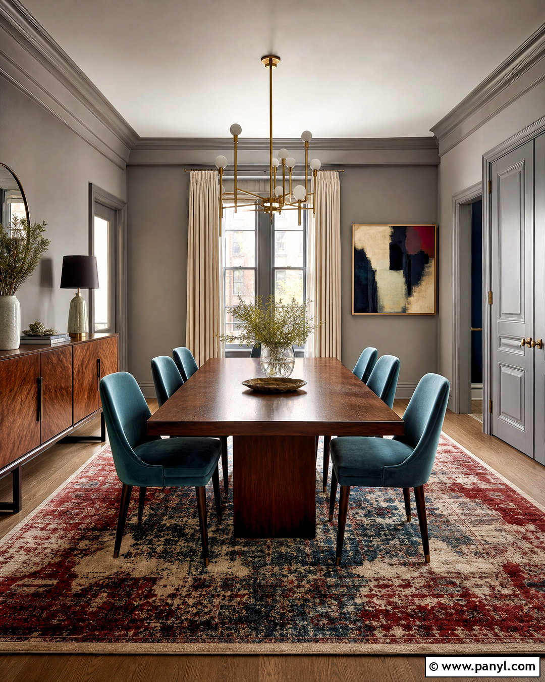 Gray Dining Room With Color Drenching - 20 gray wall design ideas