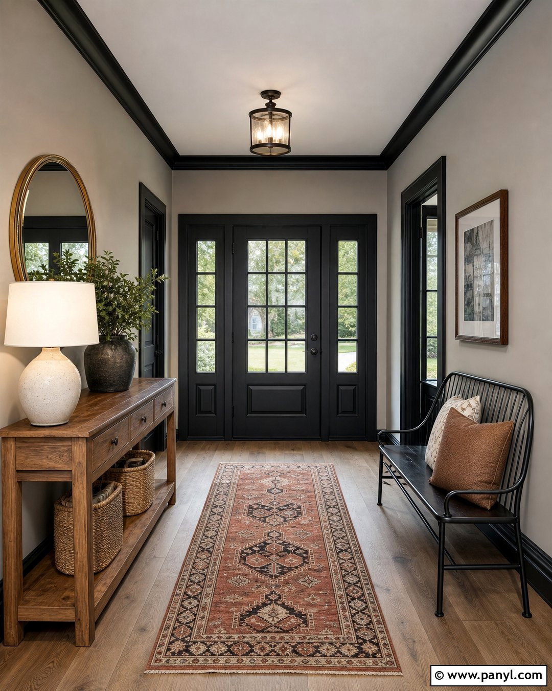 Gray Entryway With Black Trim - 35 gray walls with black trim ideas