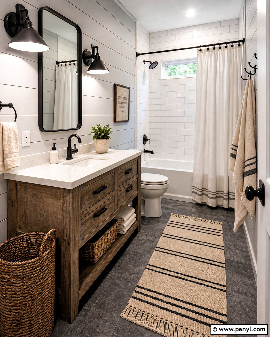 Gray Farmhouse Bathroom - 20 small gray bathroom ideas