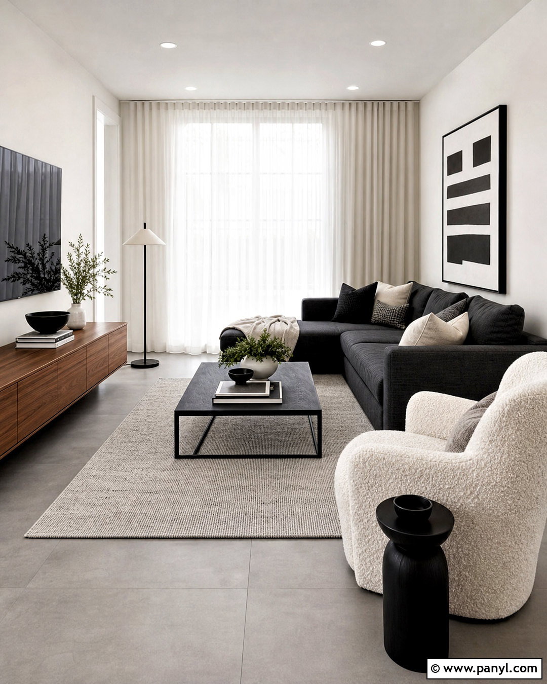 Gray Flooring With Charcoal And White - 20 gray flooring living room colour schemes