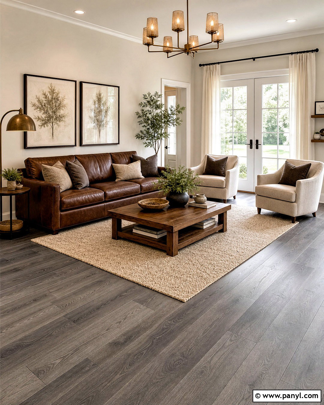 Gray Flooring With Chocolate Brown - 20 gray flooring living room colour schemes