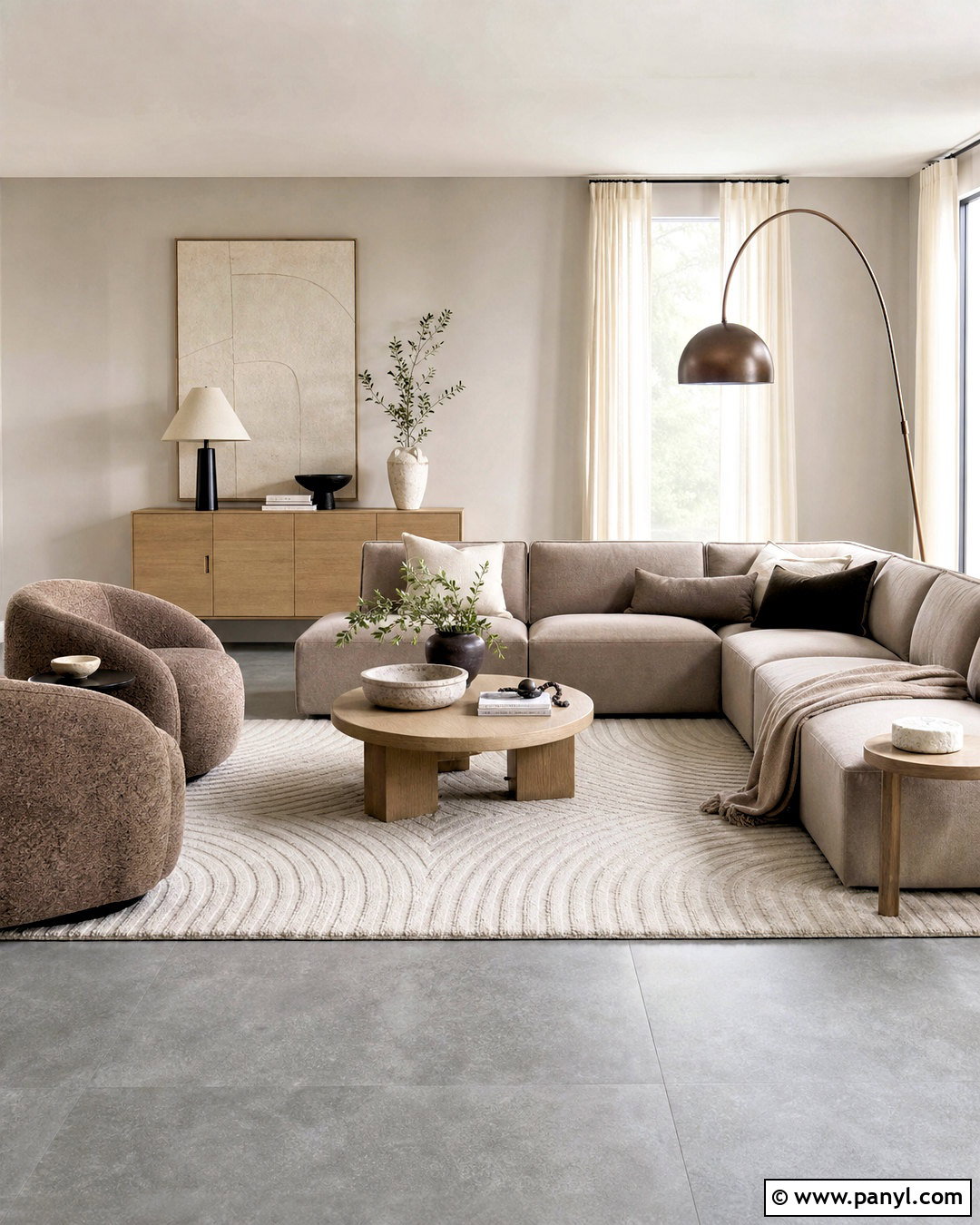 Gray Flooring With Greige And Taupe - 20 gray flooring living room colour schemes