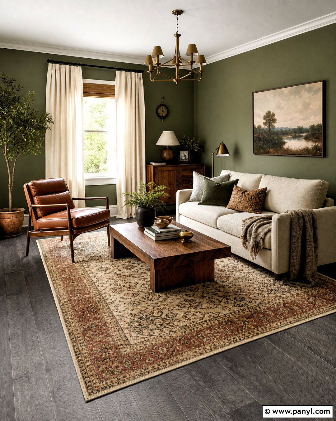 Gray Flooring With Olive Green - 20 gray flooring living room colour schemes
