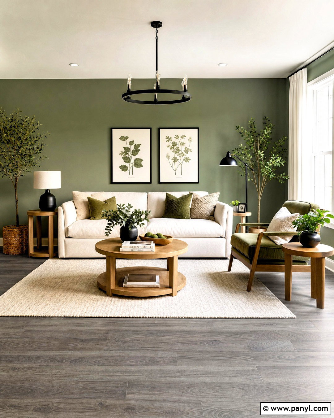 Gray Flooring With Sage Green - 20 gray flooring living room colour schemes