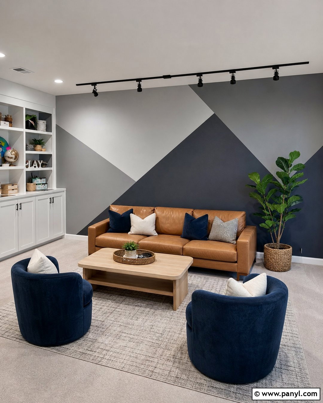 Gray Geometric Accent Wall - 20 Empty Room With Gray Accent Wall Ideas