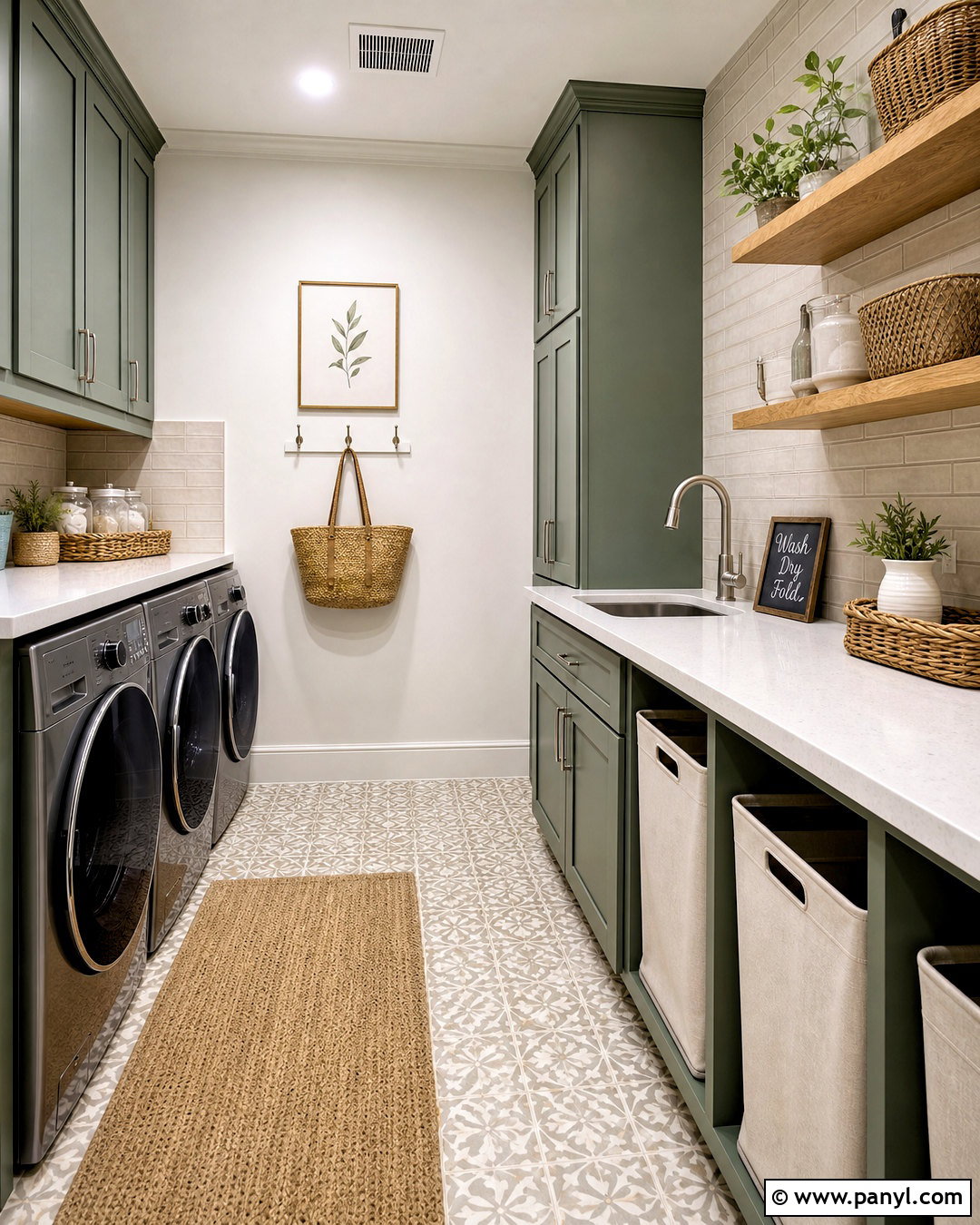 Gray Green Laundry Room - 20 green interior paint ideas